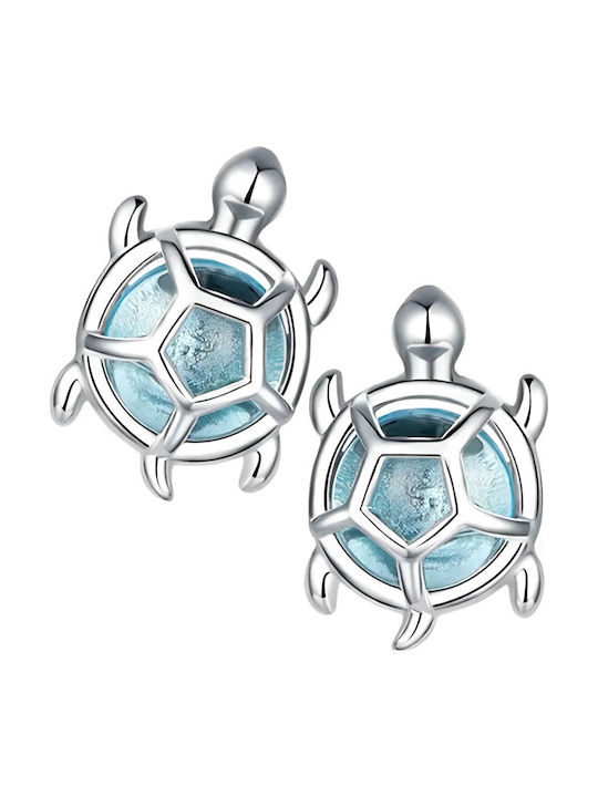 Trusky Set Earrings Made of Silver with Blue Stones