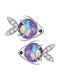 Trusky Silver Earrings with Purple Stones
