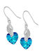 Silver Earrings Heart Wing Earrings 925 Silver