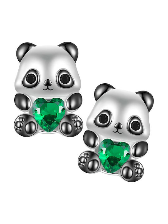 Cercei Argint Fete Panda Argint 925 Cercei Trusky