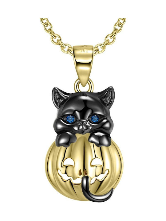 Kette Halskette Katze Kürbis Silber 925 Halsketten Trusky