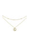 Trusky Gold Moon Necklace Silver Chain Necklace S925