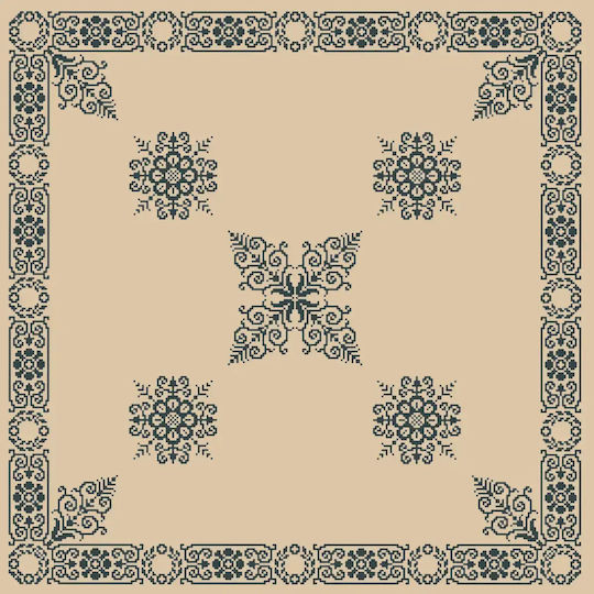 Stickerei Stempelkarosé "Kreuzstich Blumenstrauß" 100cm x 100cm Stück