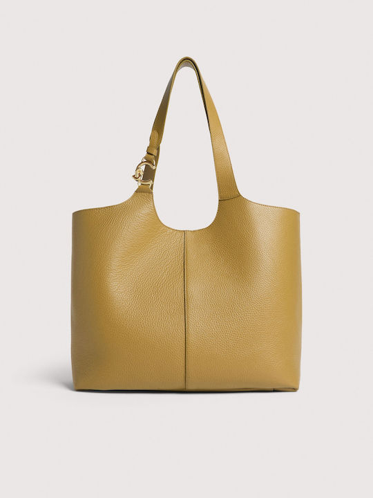 Leather Women's Tote Handbag Green
