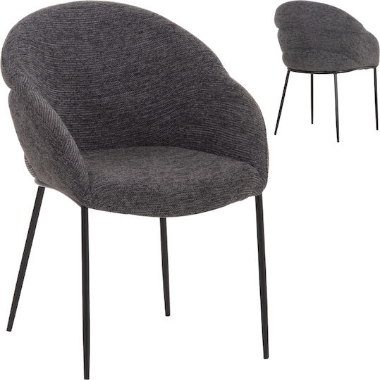 Drenny Dining Armchairs with Fabric Upholstery Grey 2pcs 62x63x85cm