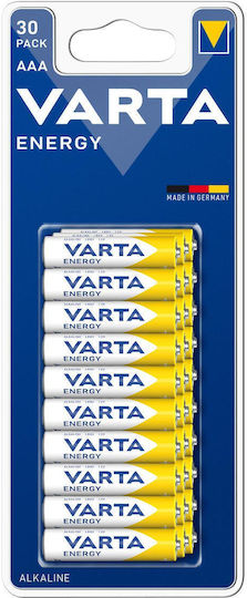 Varta Energie AAA Batterien Alkaline LR03 Uhr Lampen Kerze 30 Stück