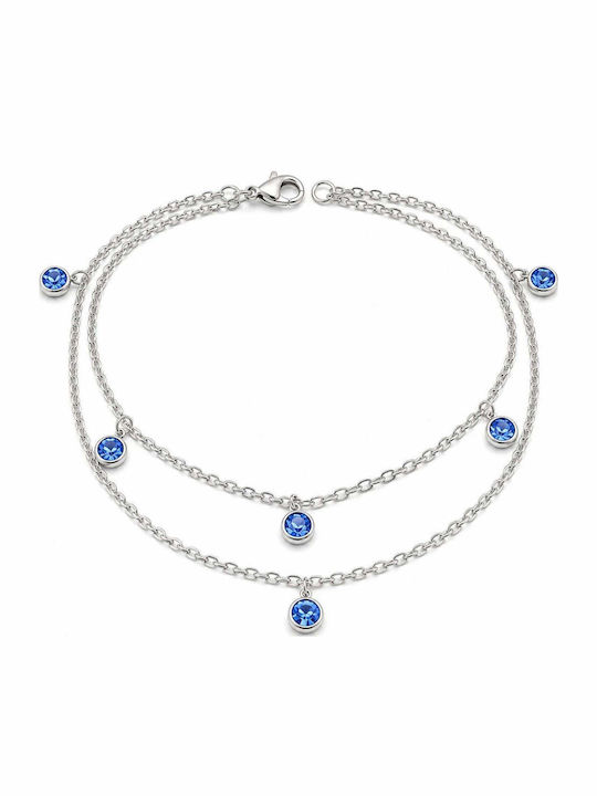 Charmy Anklet Stainless Steel Blue 25cm