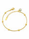 Charmy Vergoldetes Fußarmband aus Stahl mit Zirkon 22cm