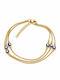 Charmy Gold Plated Steel Anklet Blue 22cm
