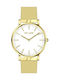 Paul Lorens Womens Watch 38mm Battery With Gold Metal Bracelet