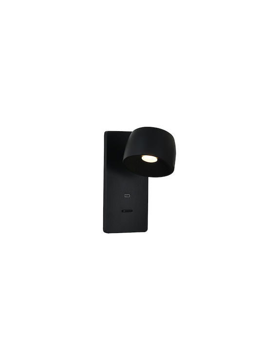 Wall Lamp with Integrated LED and Warm White Light Black