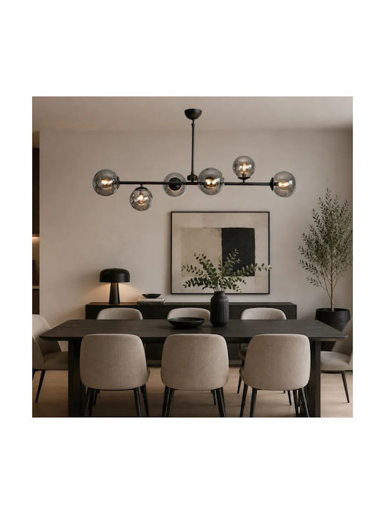 NG Santas Black Ceiling Light Rail with G9 Socket 100x70cm