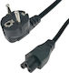 230V Netzkabel Cloverleaf C5 Gekrümmt 3m