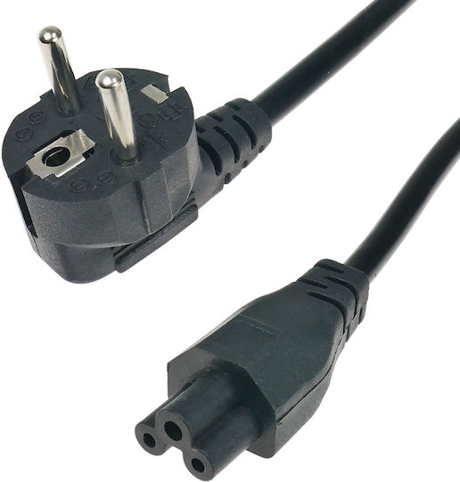 230V Netzkabel Cloverleaf C5 Gekrümmt 3m