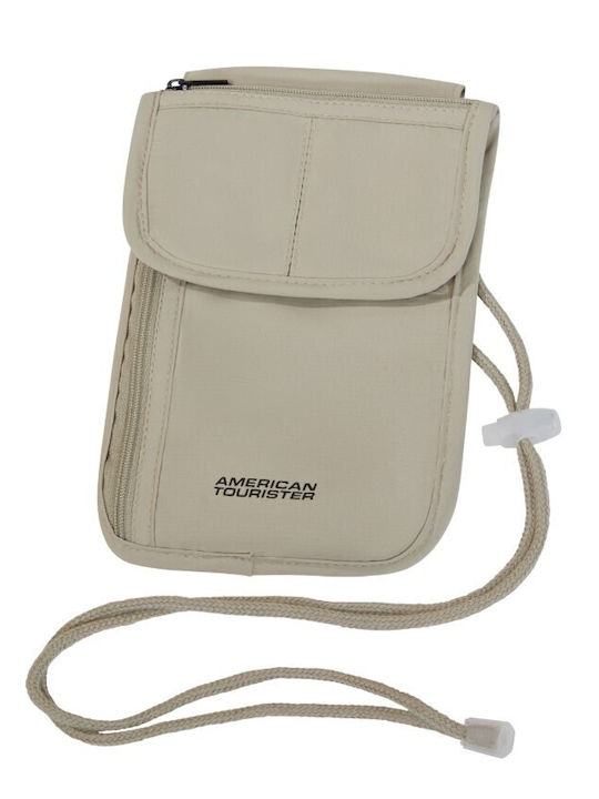 American Tourister 160376-1775 Neck Pouch Travel Neck Wallet Fabric Beige