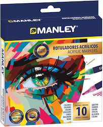 Manley Ακρυλικοί Μαρκαδόροι 10 Colors/set Σετ 10τμχ Manley Ακρυλικοί Μαρκαδόροι 10 Colors/set Σετ 10τμχ