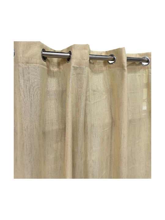 To megalo pazari Curtain With Grommets Beige-Yellow 270x280cm