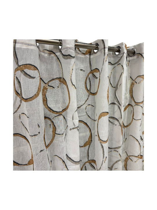 To megalo pazari Curtain With White-Beige Grommets 270x280cm