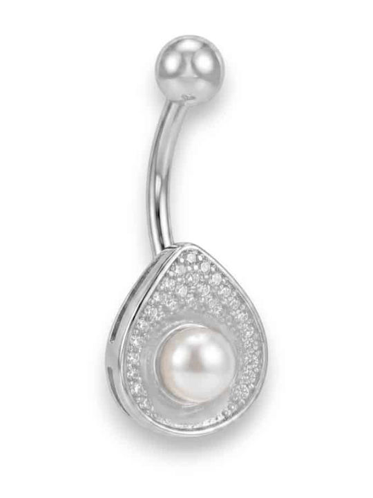 Rebekka Bauchnabel Piercing aus Stahl Weiß