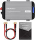 Qoltec Μετατροπέας Τάσης Pure Sine Wave 12v 230v 3000w 6000w Ups Bypass Lcd Usb Usb-c Συμβατός Lifepo4 Agm Gel