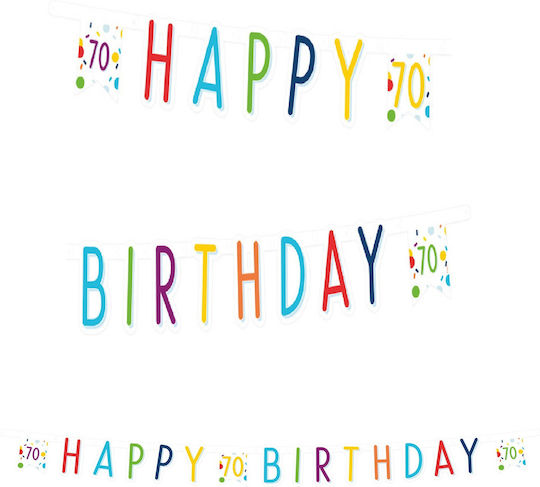 Confetti Garland 70th Birthday 180x13.8 Cm 1 Pc