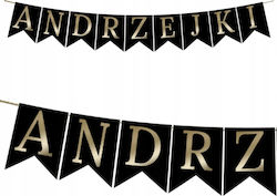 Banner Garland Flags Andrzejki Black Gold Decoration Ornament Fortune Telling Banner Garland Flags Andrzejki Black Gold Decoration Ornament Fortune Telling