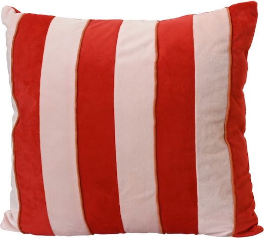Kaemingk Throw Pillow Stripe Red-Beige 45x45cm