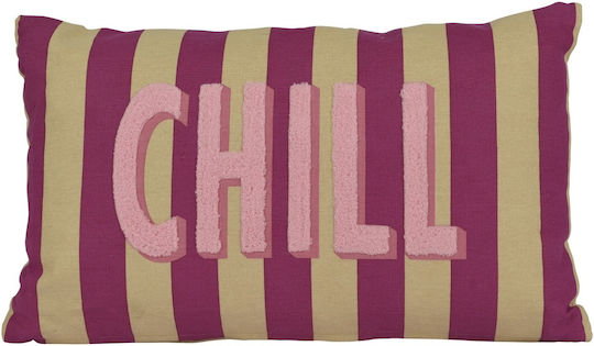 Kaemingk Chill Cushion Ecru-Burgundy 30x50cm