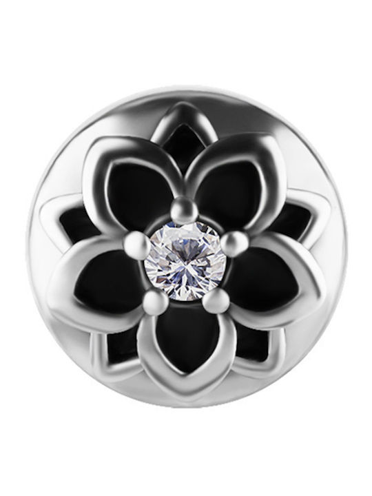 Crazy Needles Charm Floare din Argint cu Zircon