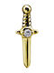 Crazy Needles Gold Plated Charm with Zircon