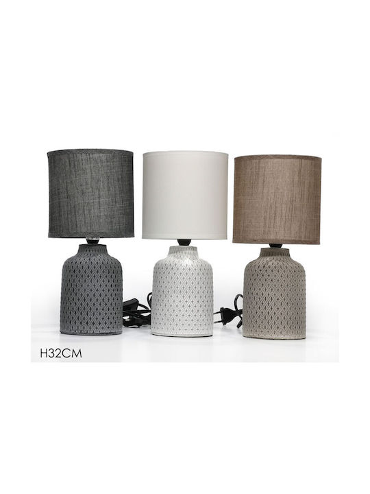 AGC Ceramic Table Lamp with Grey Shade and Base