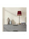 Oxygen Velvet Table Lamp for E27 Fitting with Red Shade and Gold Base