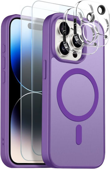 Northjo Protection Set 5 in 1 360 Full Cover Plastic Purple iPhone 14 Pro