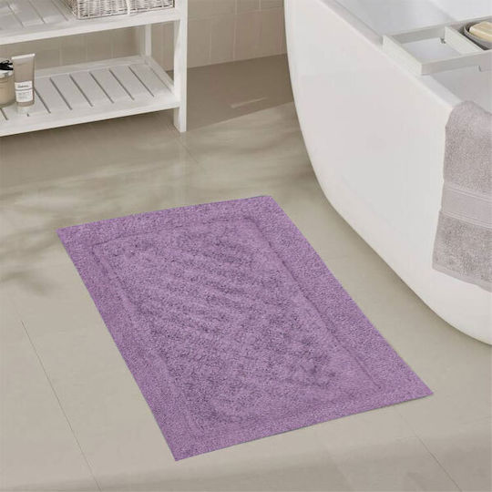 SpitiBazaar Rutschfestes Badematte Baumwolle SD-3994 Lila 50x80cm