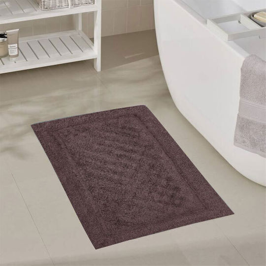 SpitiBazaar Non-Slip Cotton Bath Mat SD-3992 Brown 50x80cm