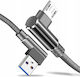 Микро USB Кабел Бързо Зареждане Ъгъл 90° Koanni Kb18 Сив
