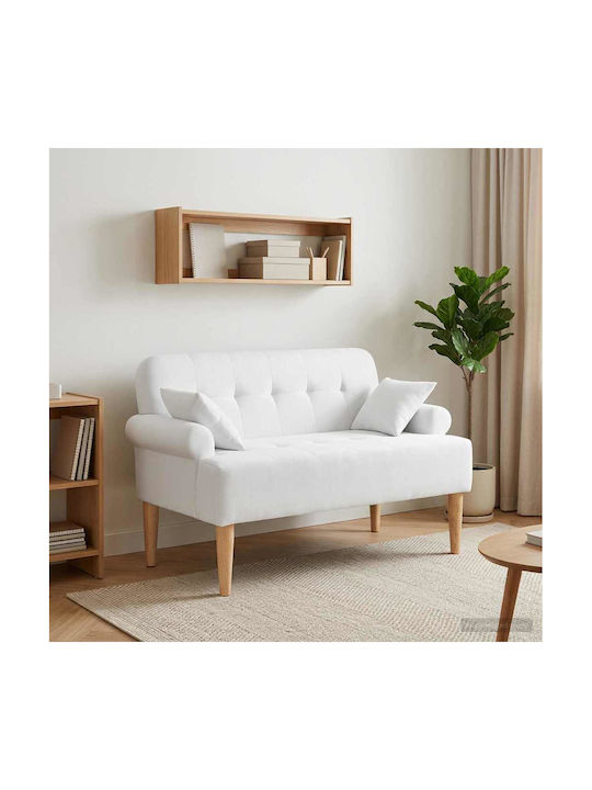 Two-Seater Couch White 120x65x79 cm