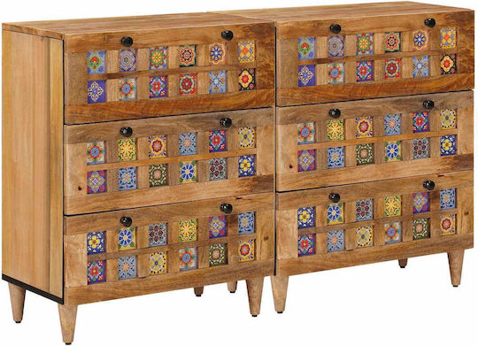 vidaXL Kommode Schlafzimmer Holzschatten Natürlich 120x33x75cm