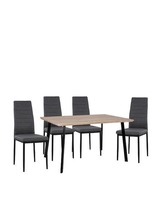 Esszimmer-Set Lady Mit 4 Stühlen 140x80cm