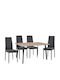 Esszimmer-Set Lady Mit 4 Stühlen 140x80cm