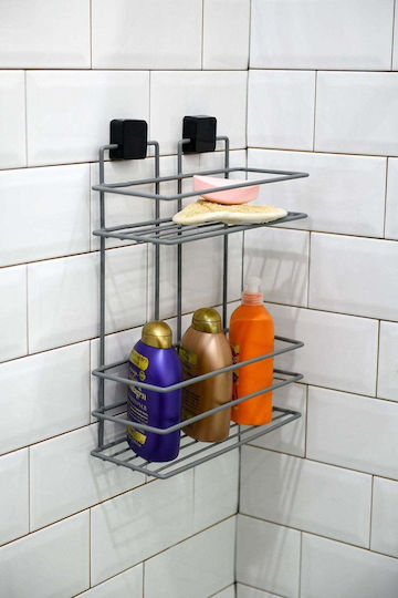 SteweHome SteweHome Wandmontiertes Badezimmerregal Metallisch Grau