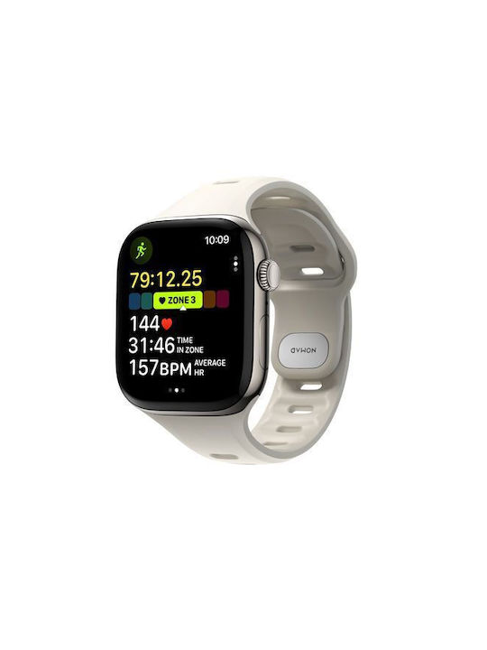 Nomad Tempo Waterproof FKM Silicone Aluminum Strap Pin Apple Watch Series 1-11 38 40 41 42mm & Watch SE 1 2 3 42mm Driftwood Beige Nm009759858