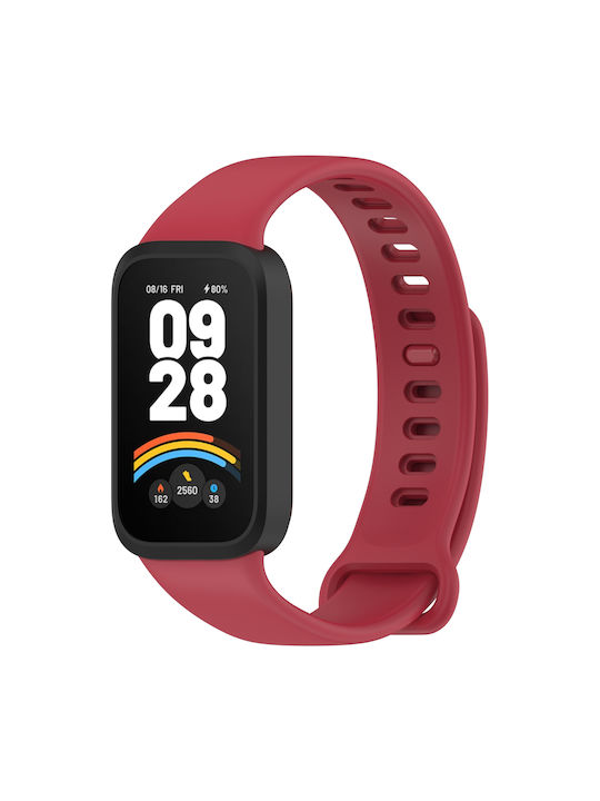 Λουράκι Redmi Band 3 Xiaomi Smart Band 9 Active Σιλικόνης Black Red