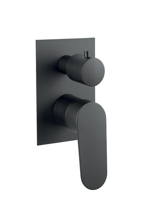 Fiore Kevon Built-in Faucet Mixer for Shower 3 Exits Black