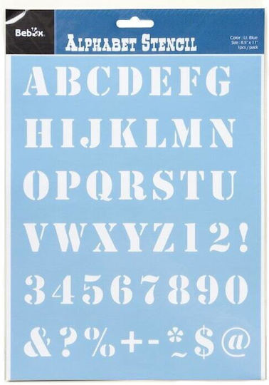 Alphabet Schablone Nr.3 Dekorative Schablone Alphabet Nr.3 21,6 X 27,9cm