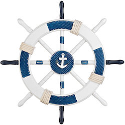 Volan Nautic Din Lemn Decor Marin Model Ancoră 45cm 0130.24771