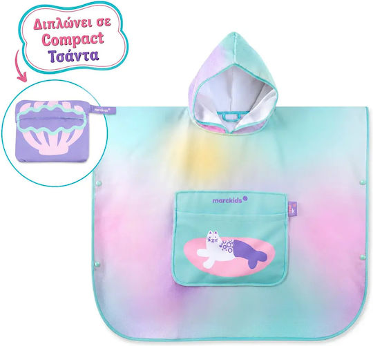 Παιδικό Πόντσο Θαλάσσης Κορίτσι Marckids Γατογοργόνα Κουκούλα & Τσέπη