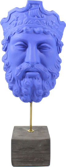Poseidon Mask Ceramic 12.5 x 7 x 28.3cm Blue Roux Tabletop Decor
