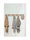 SteweHome Antique Wooden Wall Hanger 5 Hooks White 100x10x10cm