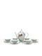 Beauty Home Art 7713 Σετ Τσαγιού από Πορσελάνη Τιρκουάζ 1250ml 13τμχ